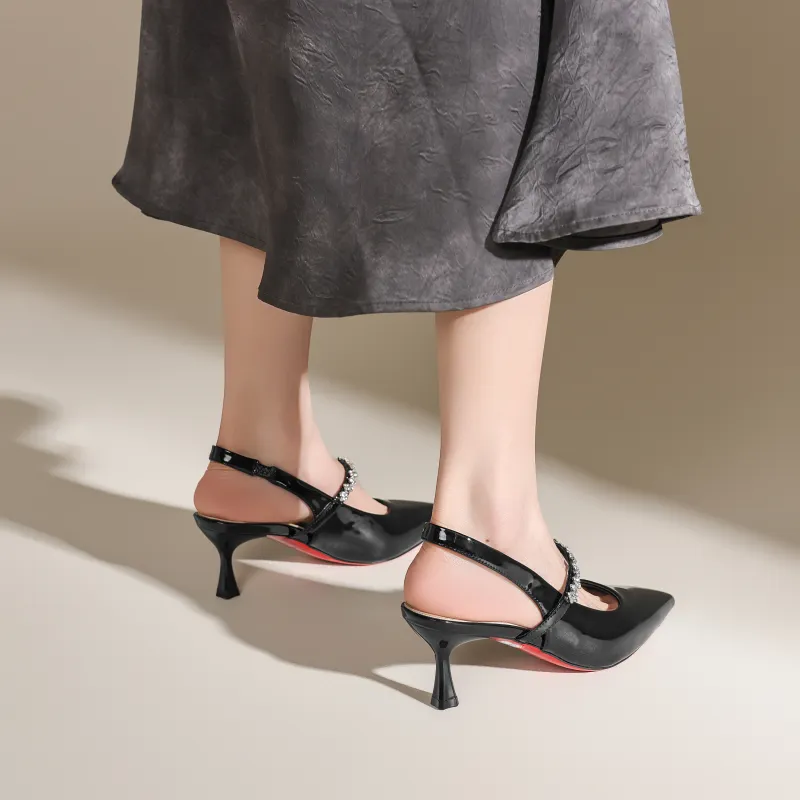 FIVE PLUS Slim Heel High Heels Women's-4