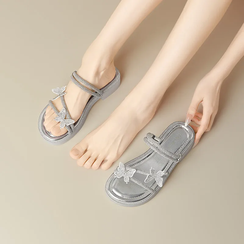 FIVE PLUS Rubber Sole Quiet Slide Slippers Women's-4