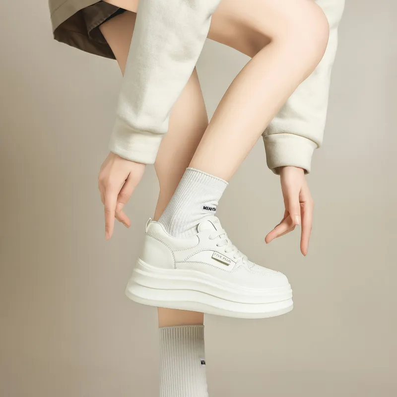 FIVE PLUS Low Top Skateboard Shoes Women's White-3