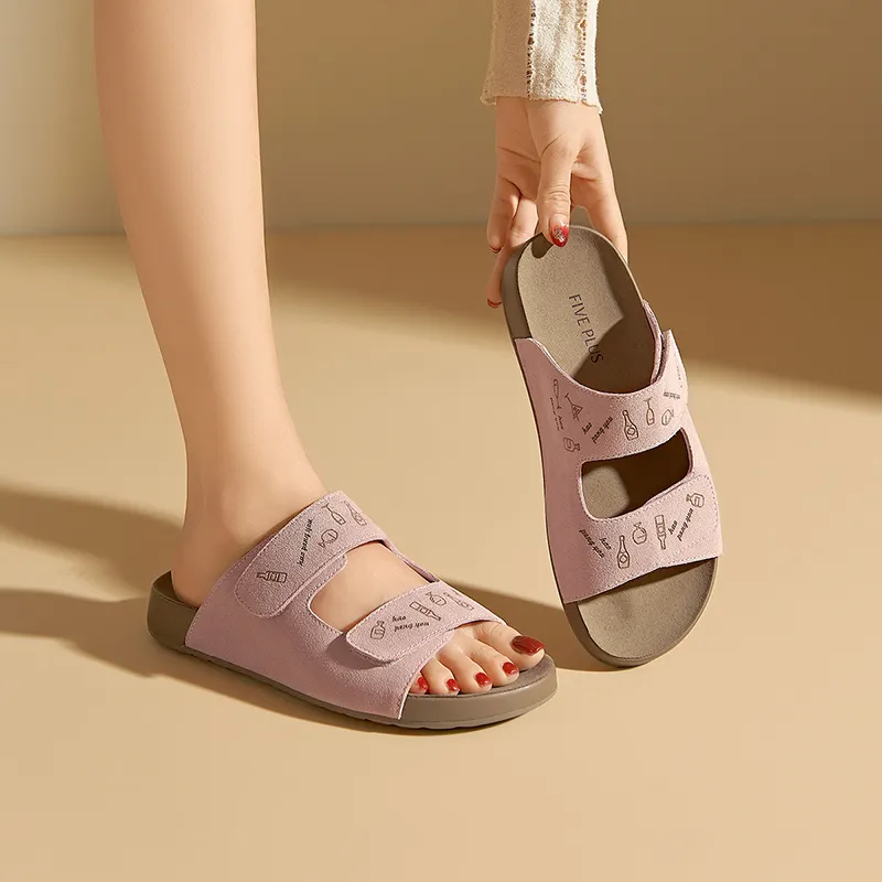FIVE PLUS Slip Resistant Abrasion Resistant Slide Slippers Women's-3