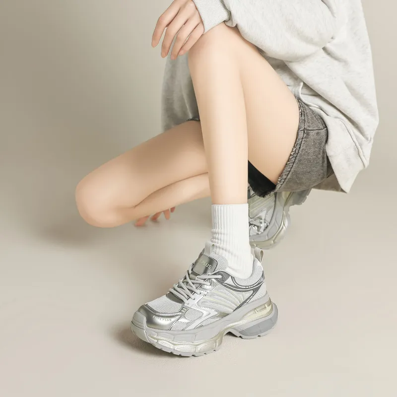 FIVE PLUS Low Top Chunky Sneakers Women's Apricot-4