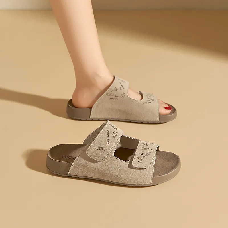 FIVE PLUS Slip Resistant Abrasion Resistant Slide Slippers Women's-13