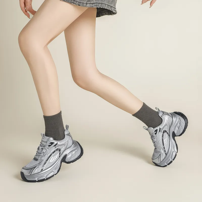 FIVE PLUS Anti Slip Wear Resistant Low Top Chunky Sneakers Women's-4
