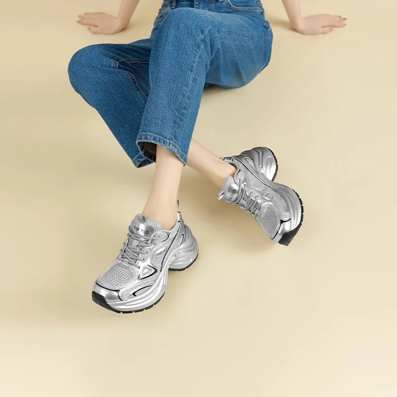 FIVE PLUS Anti-Slip Wear-Resistant Low-Top Chunky Sneakers Women's-11