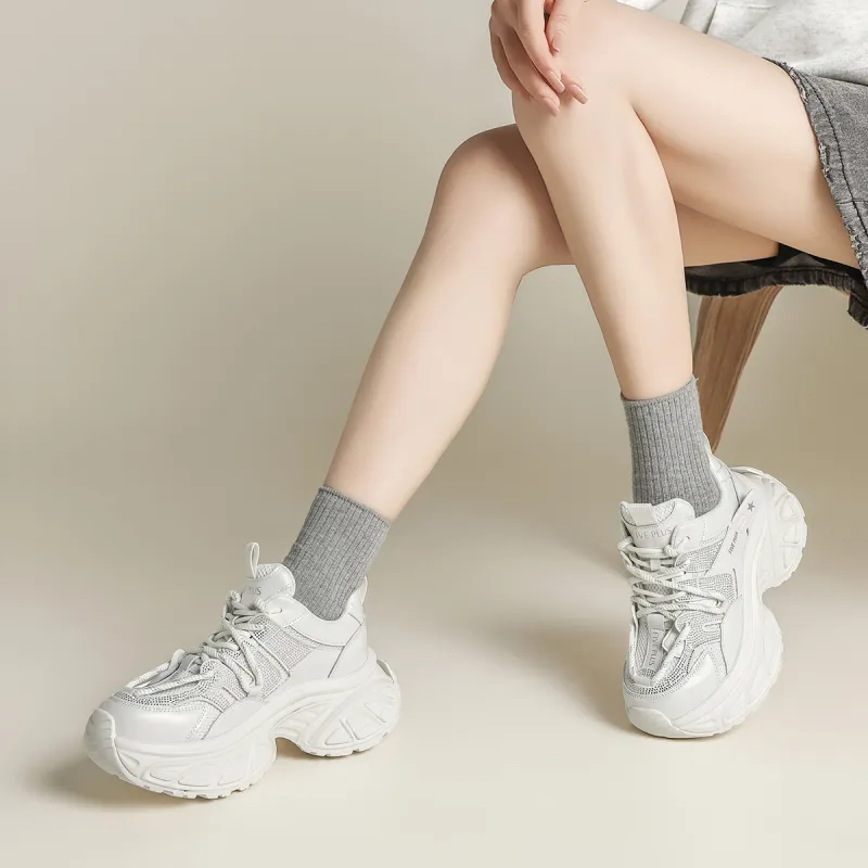 FIVE PLUS Anti Slip Wear Resistant Low Top Chunky Sneakers Women's-8