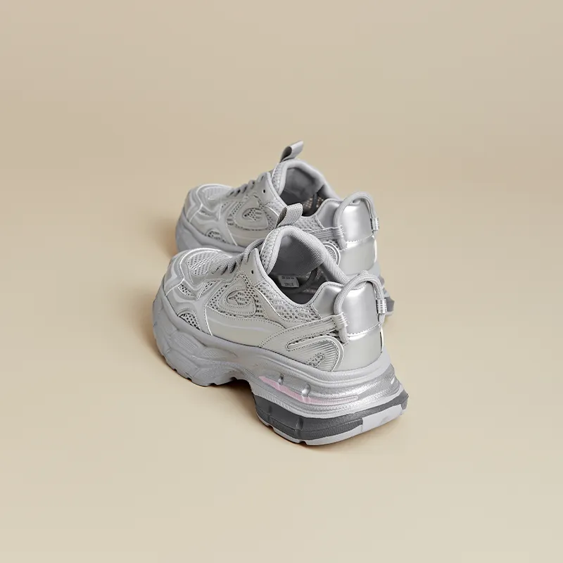 FIVE PLUS Shock Absorbing, Non Slip, Wear Resistant, Breathable And Lightweight Low Top Chunky Sneakers Women's-3