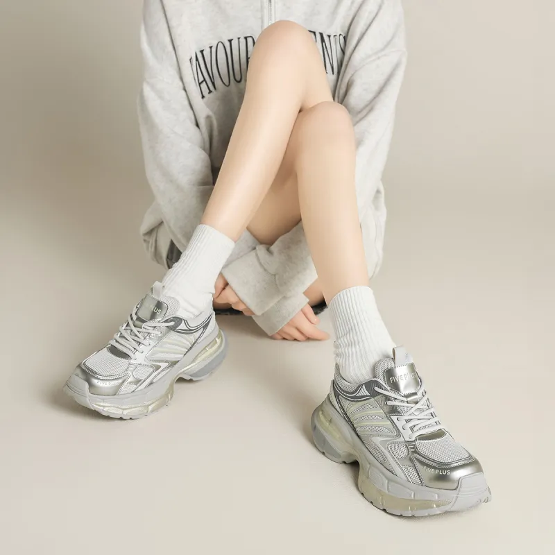 FIVE PLUS Low Top Chunky Sneakers Women's Apricot-2