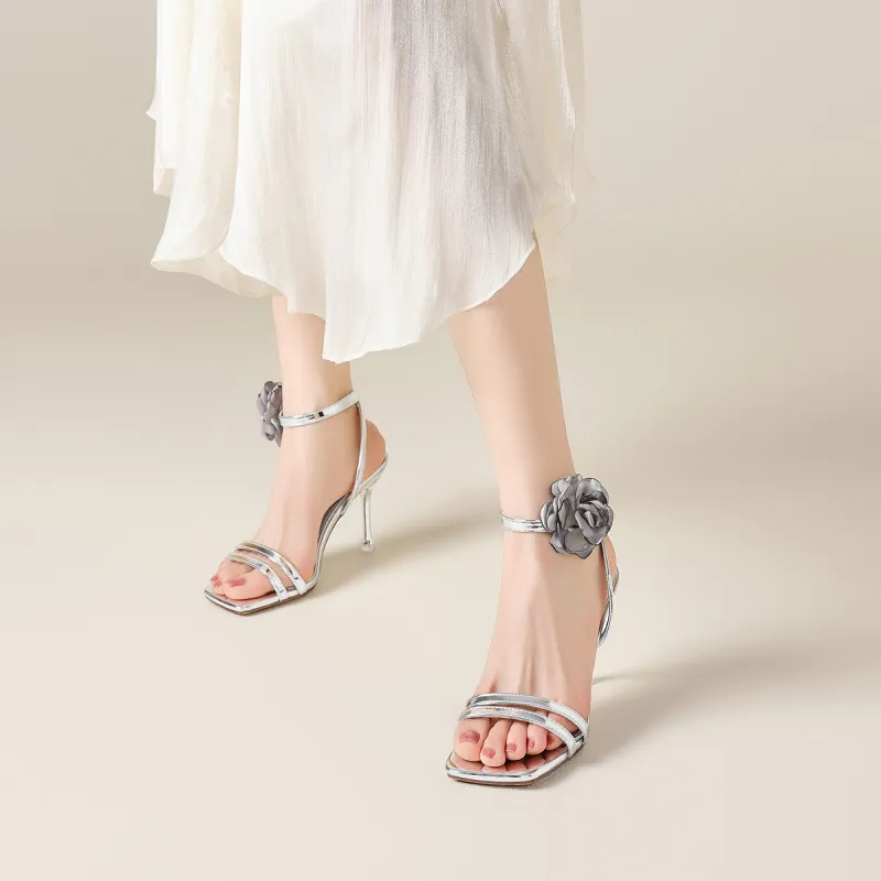 FIVE PLUS One Strap Sandals Women's Silver-4