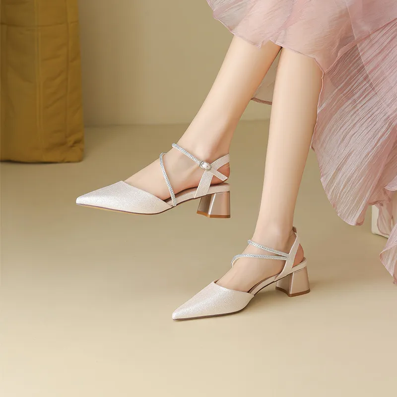 FIVE PLUS Chunky Heel High Heels 4.5cm Women's-11