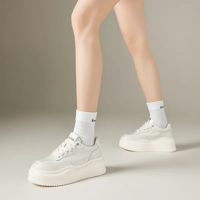 FIVE PLUS Anti Slip Wear Resistant Low Top Skateboard Shoes Women's Silver-3