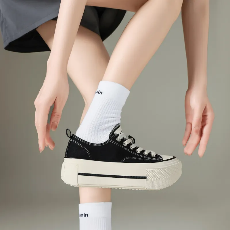 FIVE PLUS Height Increasing Low Top Skateboard Shoes Women's-15