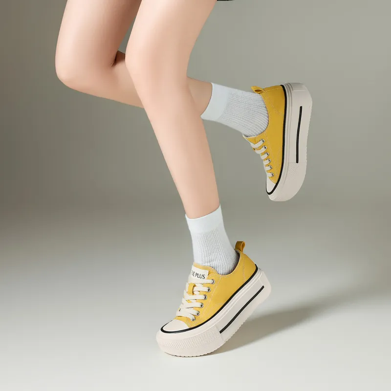 FIVE PLUS Height Increasing Low Top Skateboard Shoes Women's-5