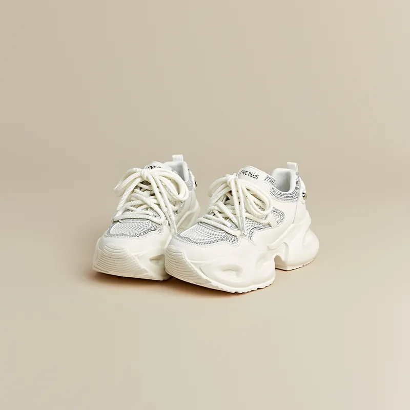 FIVE PLUS Cushioning Lightweight Height Increasing Low Top Chunky Sneakers Women's-8