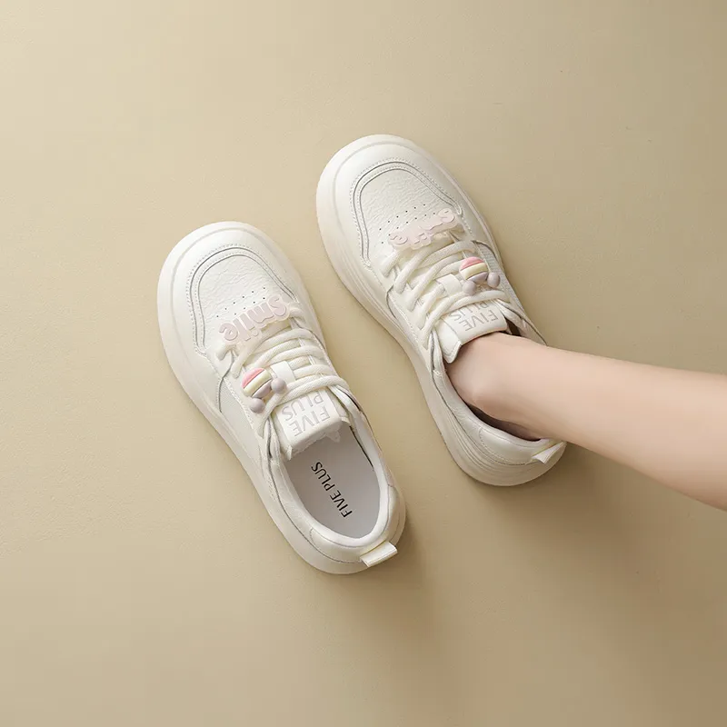 FIVE PLUS Low Top Skateboard Shoes Women's Ecru-6