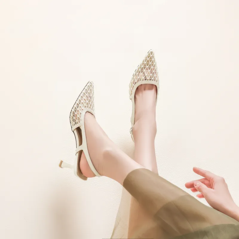 FIVE PLUS Slim Heel High Heels 6cm Women's-3