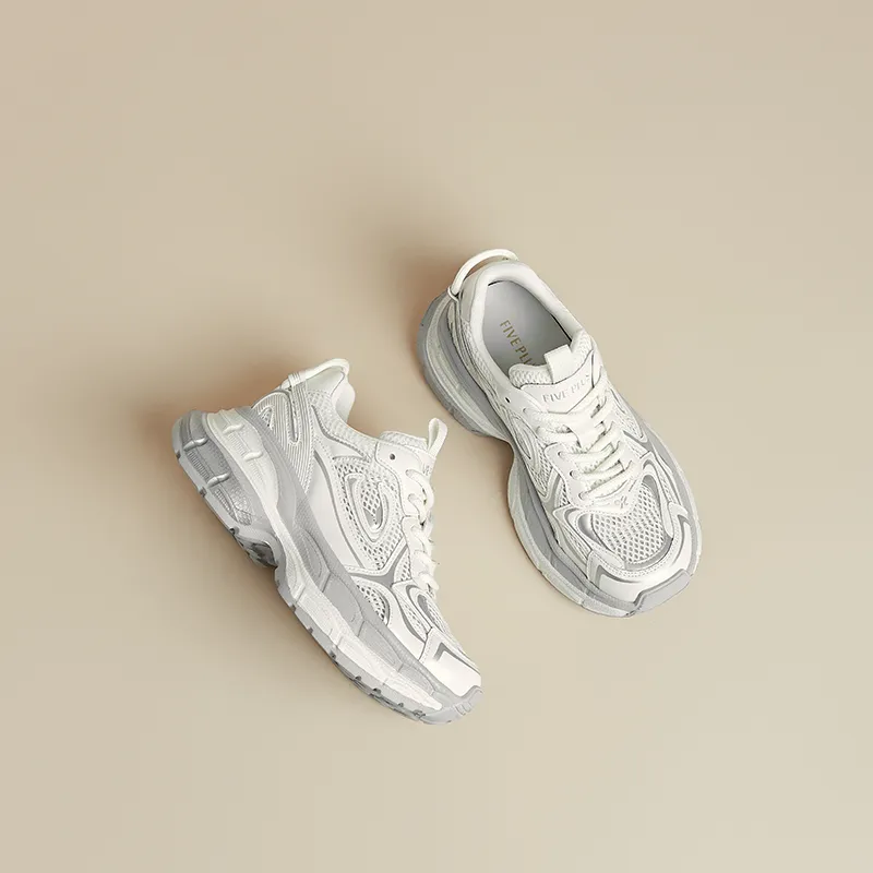 FIVE PLUS Shock Absorbing, Non Slip, Wear Resistant, Breathable And Lightweight Low Top Chunky Sneakers Women's-8
