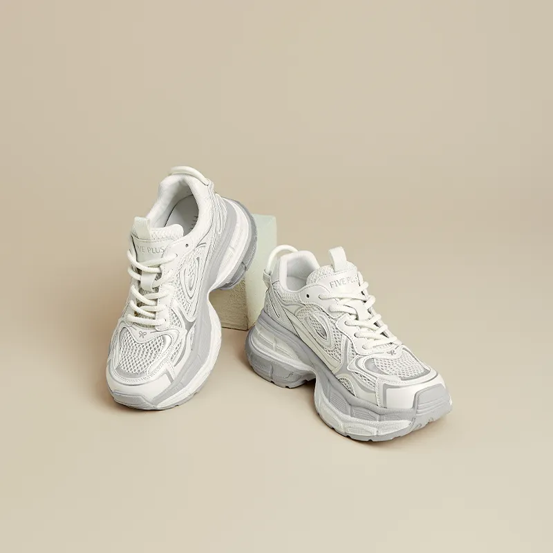 FIVE PLUS Shock Absorbing, Non Slip, Wear Resistant, Breathable And Lightweight Low Top Chunky Sneakers Women's-9