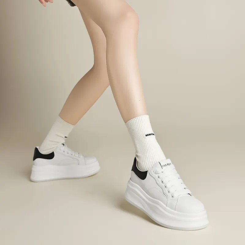 FIVE PLUS Anti Slip Wear Resistant Low Top Skateboard Shoes Women's Black-4