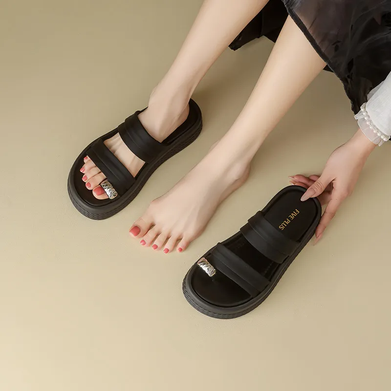 FIVE PLUS Rubber Sole Slip Resistant Slide Slippers Women's-8