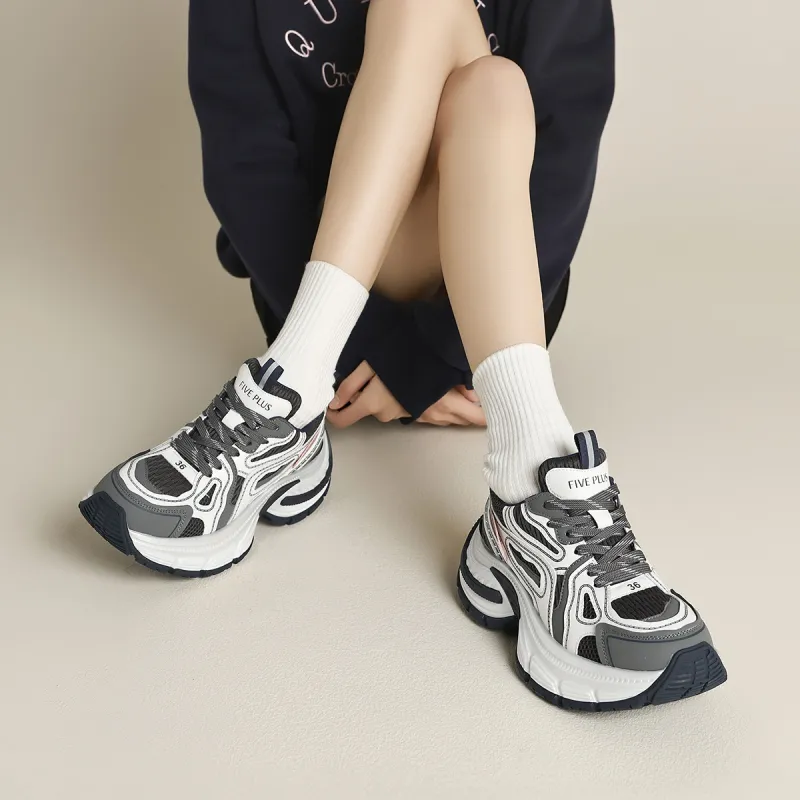 FIVE PLUS Anti Slip Wear Resistant Low Top Chunky Sneakers Women's-9