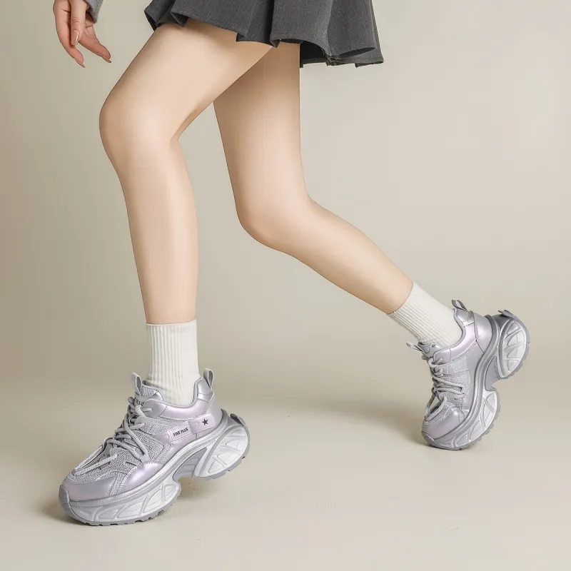 FIVE PLUS Anti Slip Wear Resistant Low Top Chunky Sneakers Women's-3