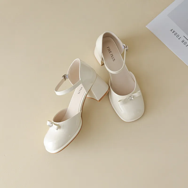 FIVE PLUS Chunky Heel High Heels Women's-4