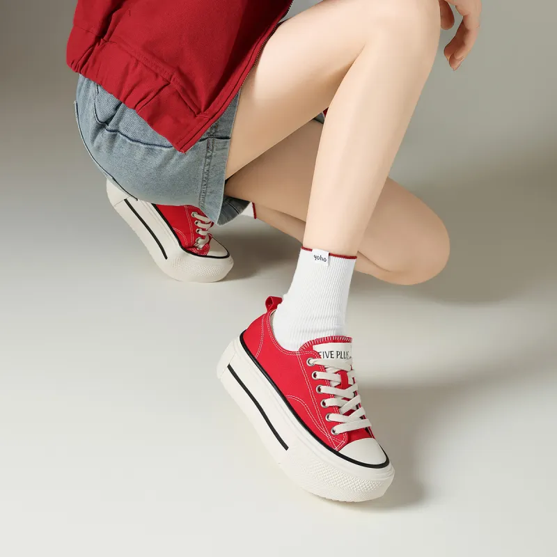 FIVE PLUS Height Increasing Low Top Skateboard Shoes Women's-11