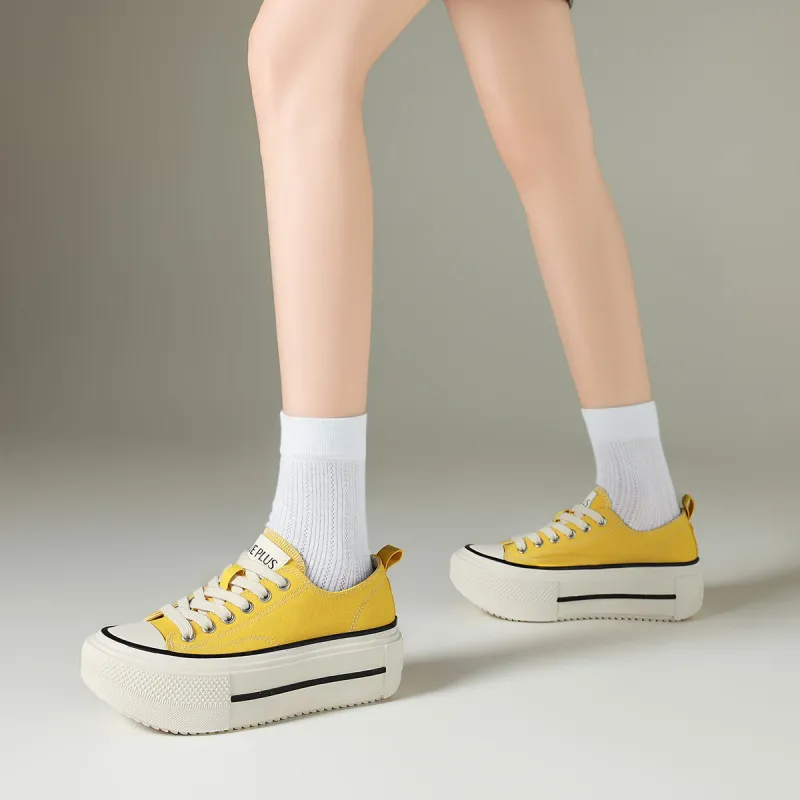 FIVE PLUS Height Increasing Low Top Skateboard Shoes Women's-3