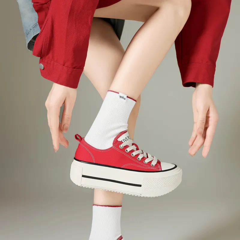 FIVE PLUS Height Increasing Low Top Skateboard Shoes Women's-9