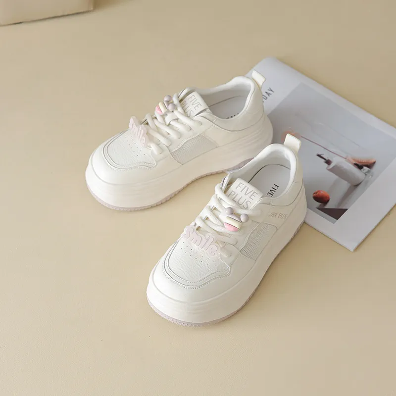 FIVE PLUS Low Top Skateboard Shoes Women's Ecru-3