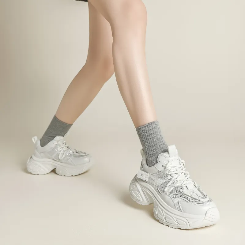 FIVE PLUS Anti Slip Wear Resistant Low Top Chunky Sneakers Women's-11
