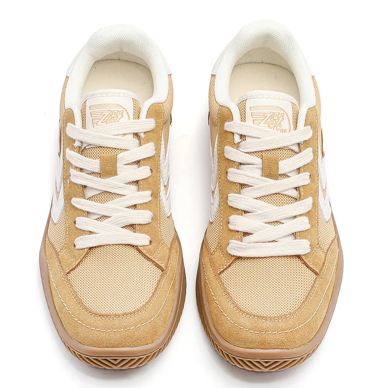 Feiyue Wear resistant And Lightweight Low Top Skateboard Shoes Women's Earthy Beige Yellow-2