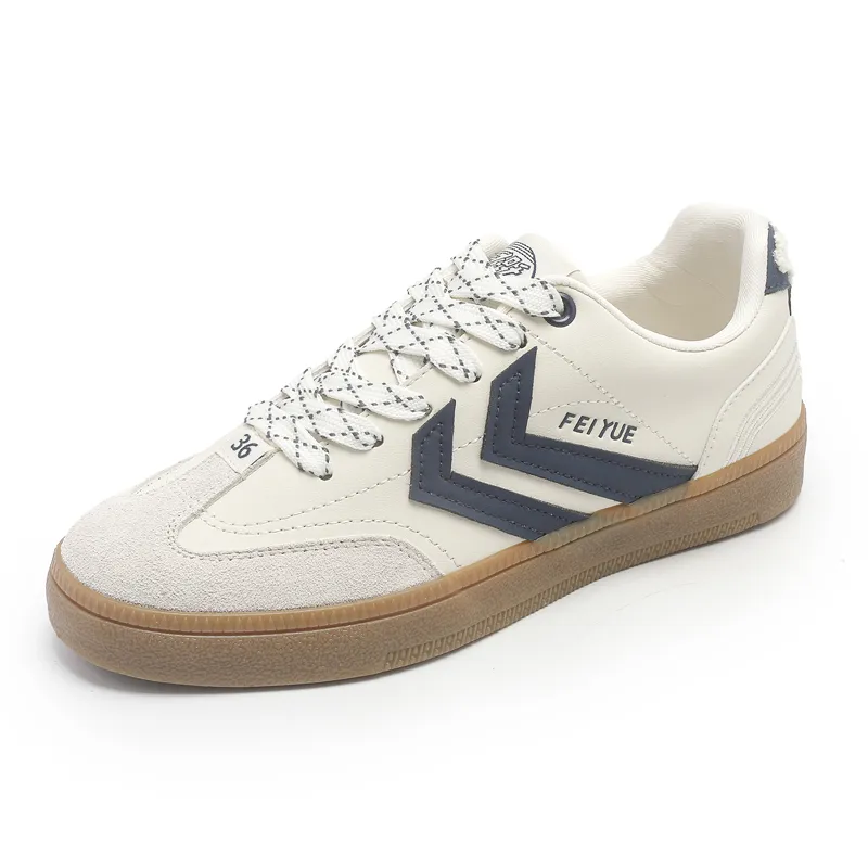 Feiyue German Army Trainers Wear resistant And Lightweight Low Top Skateboard Shoes Unisex Beige Gray Dark Blue-1