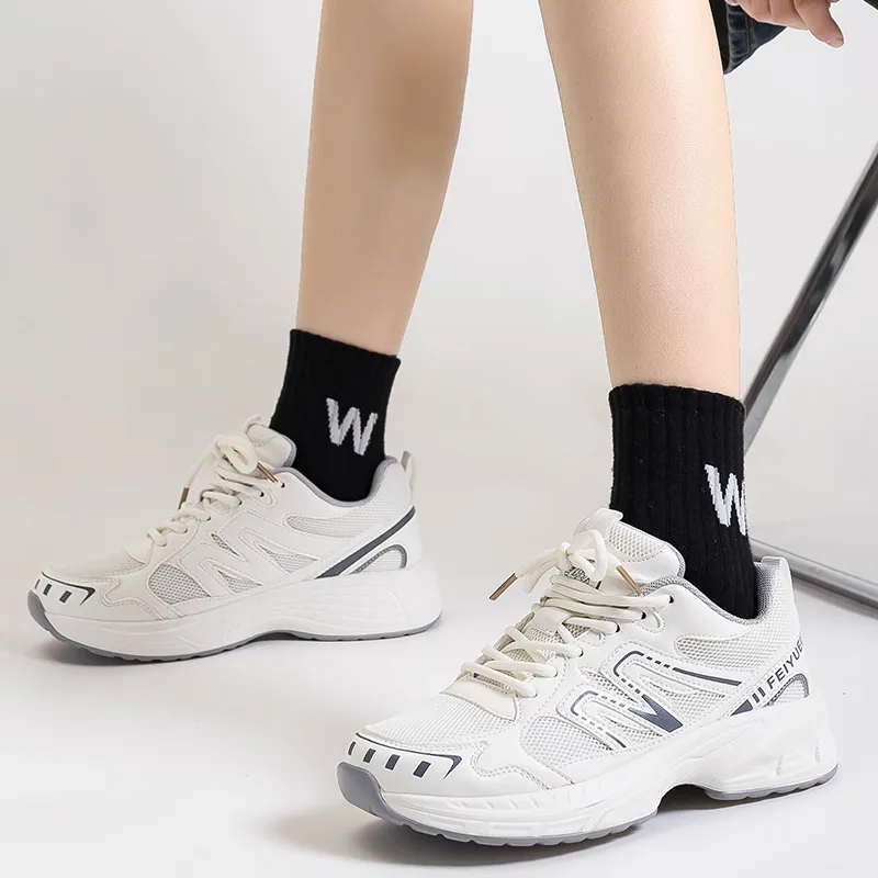 Feiyue Running Shoes Women's Low Top White/Gray-2