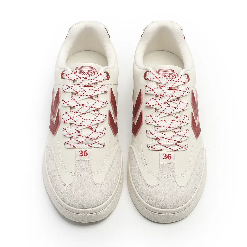 Feiyue German Army Trainers Wear resistant And Lightweight Low Top Skateboard Shoes Unisex Beige Gray Red-2
