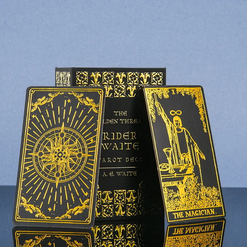 WEITETALUO Gold Thread Leyden Tarot Wirth Cards Board Games-5