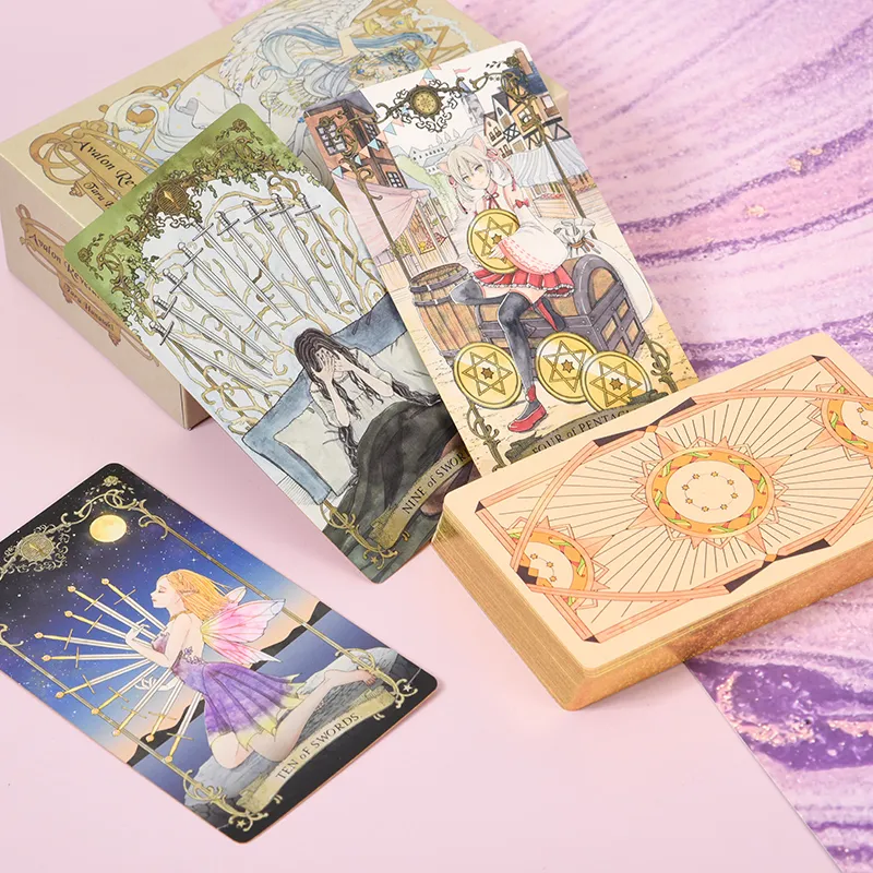 WEITETALUO Avalon Oracle Tarot Card White Edition Board Games-3