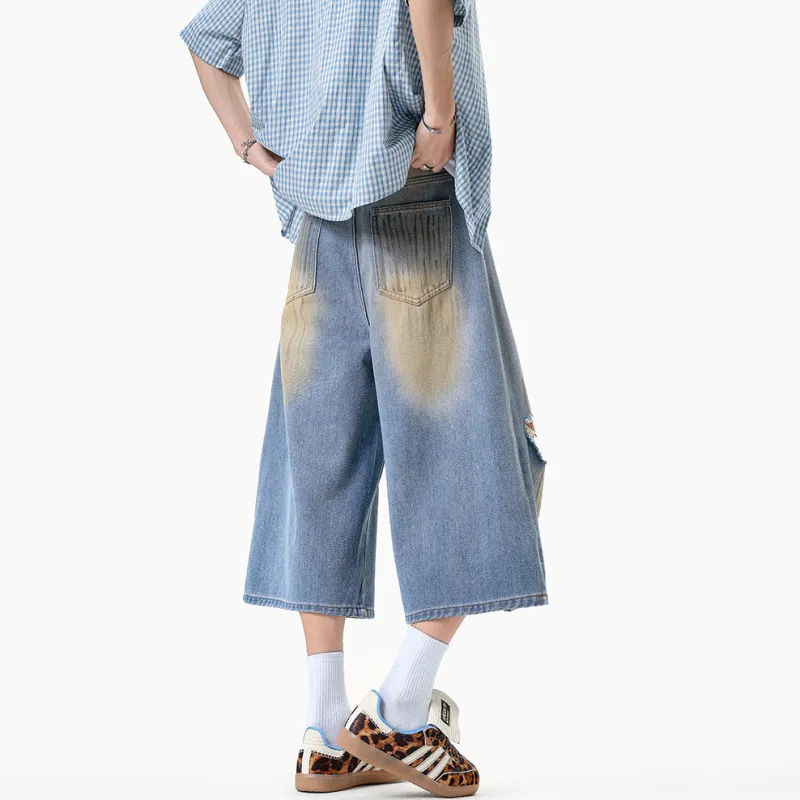 WOHOO Denim Shorts Unisex Blue-5