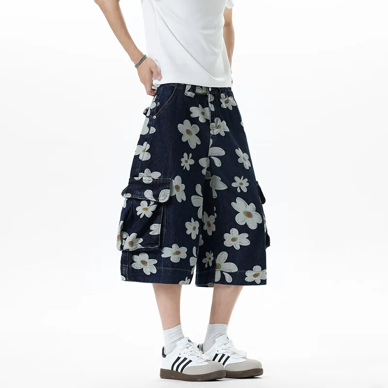 WOHOO Denim Shorts Unisex Blue-3
