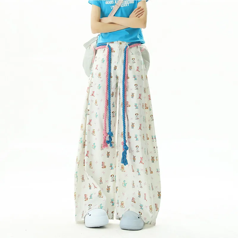 WOHOO Casual Pants Unisex White Without Belt-2
