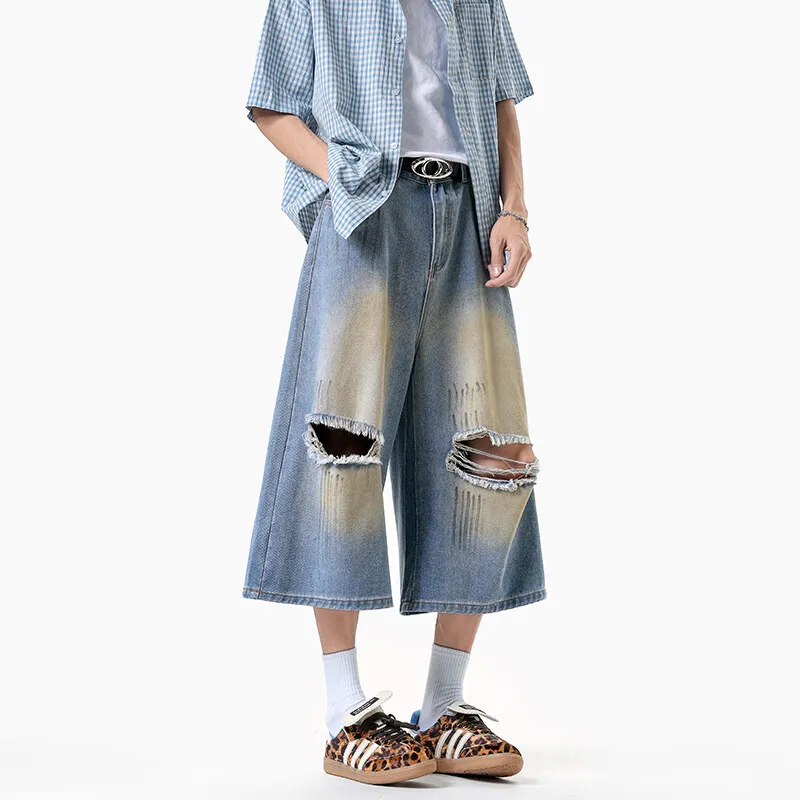 WOHOO Denim Shorts Unisex Blue-1