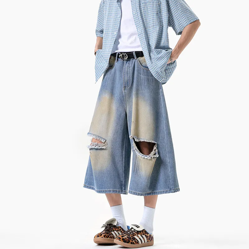 WOHOO Denim Shorts Unisex Blue-2