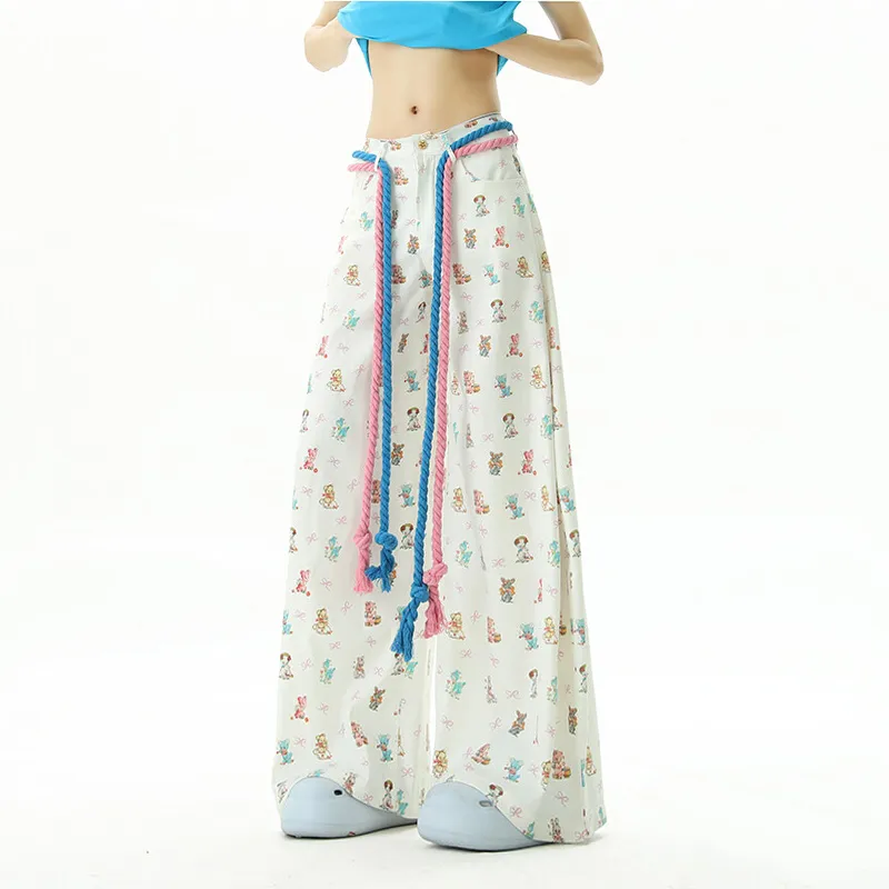 WOHOO Casual Pants Unisex White Without Belt-4