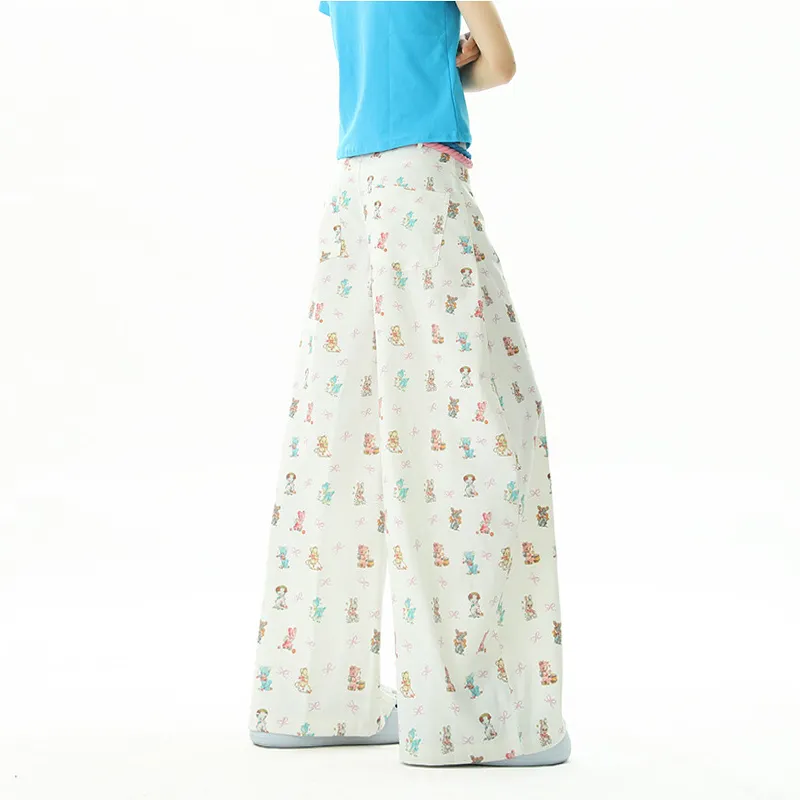 WOHOO Casual Pants Unisex White Without Belt-5