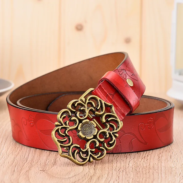 Yalu Cow Split Leather Belts Women's 3.3CM-1