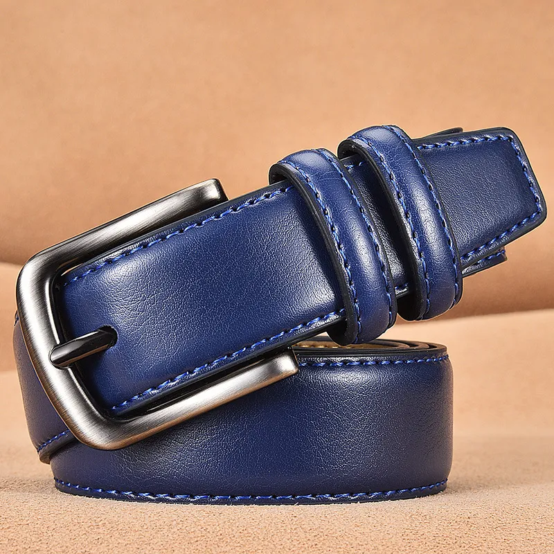 Yalu Cow Split Leather Belts Men's 3.1cm-1