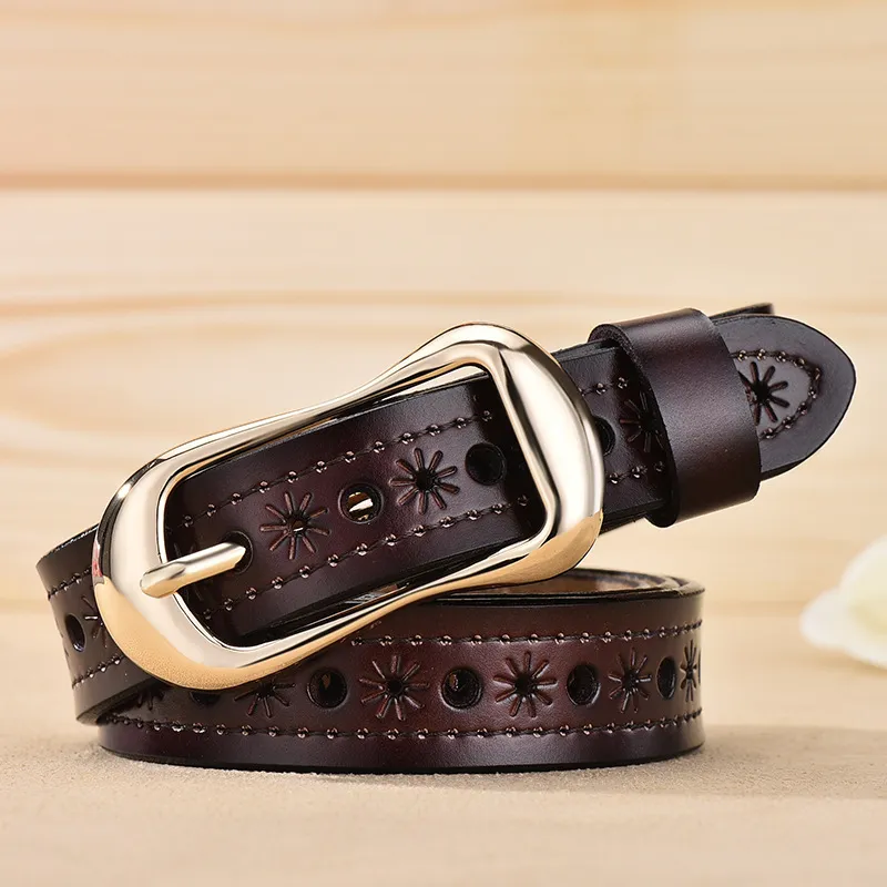Yalu Cow Split Leather Belts Women's 2.5cm-1