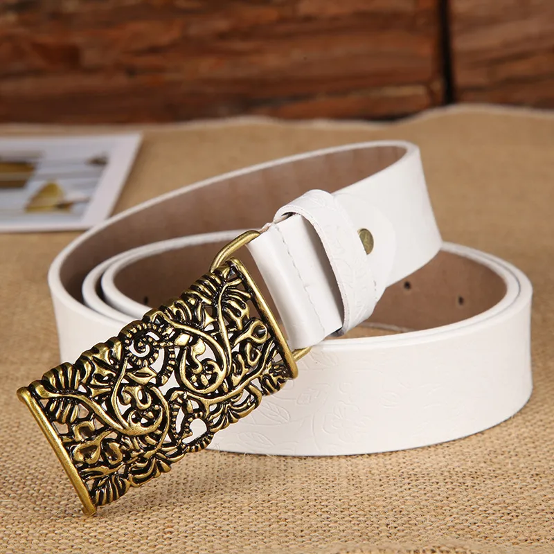 Yalu Cow Split Leather Belts Women's 3.2CM-3