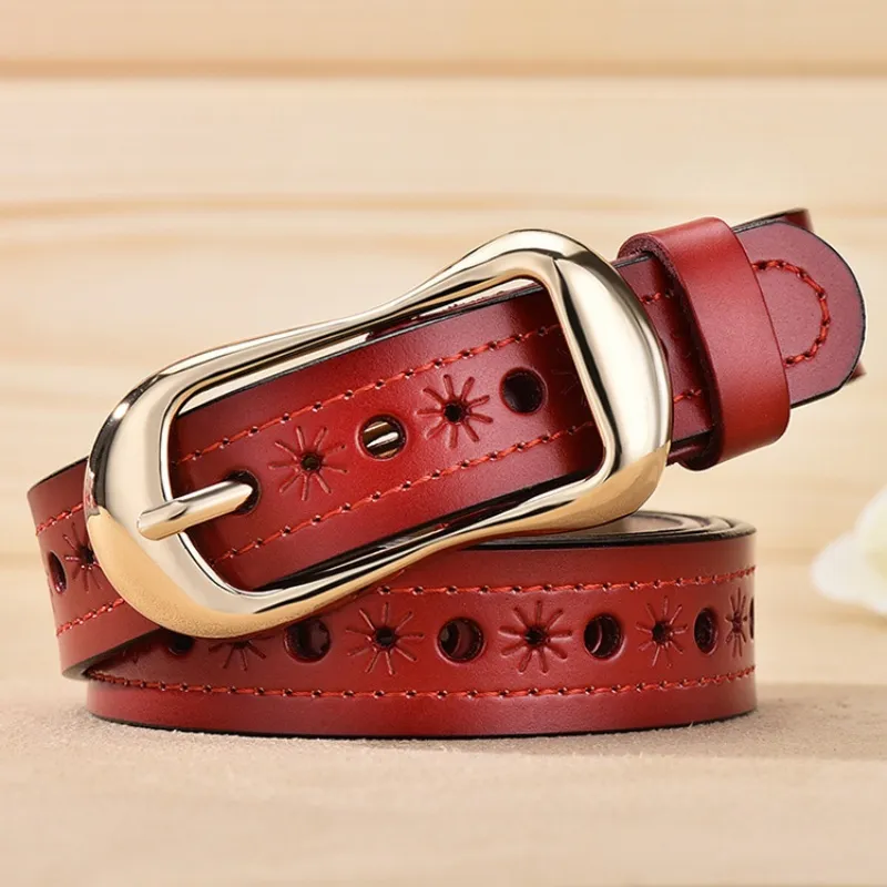 Yalu Cow Split Leather Belts Women's 2.5cm-5