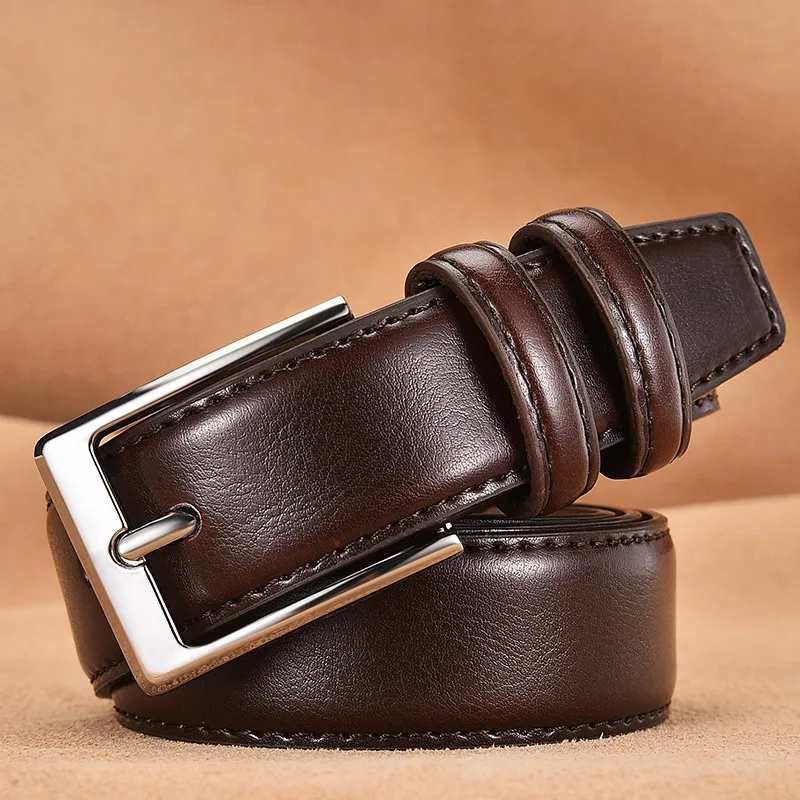 Yalu Cow Split Leather Belts Men's 3.3cm-8